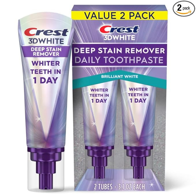 Crest 3DWhite Brilliance Deep Stain Remover Brilliant White Toothpaste - 3.1oz/2pk | Amazon (US)