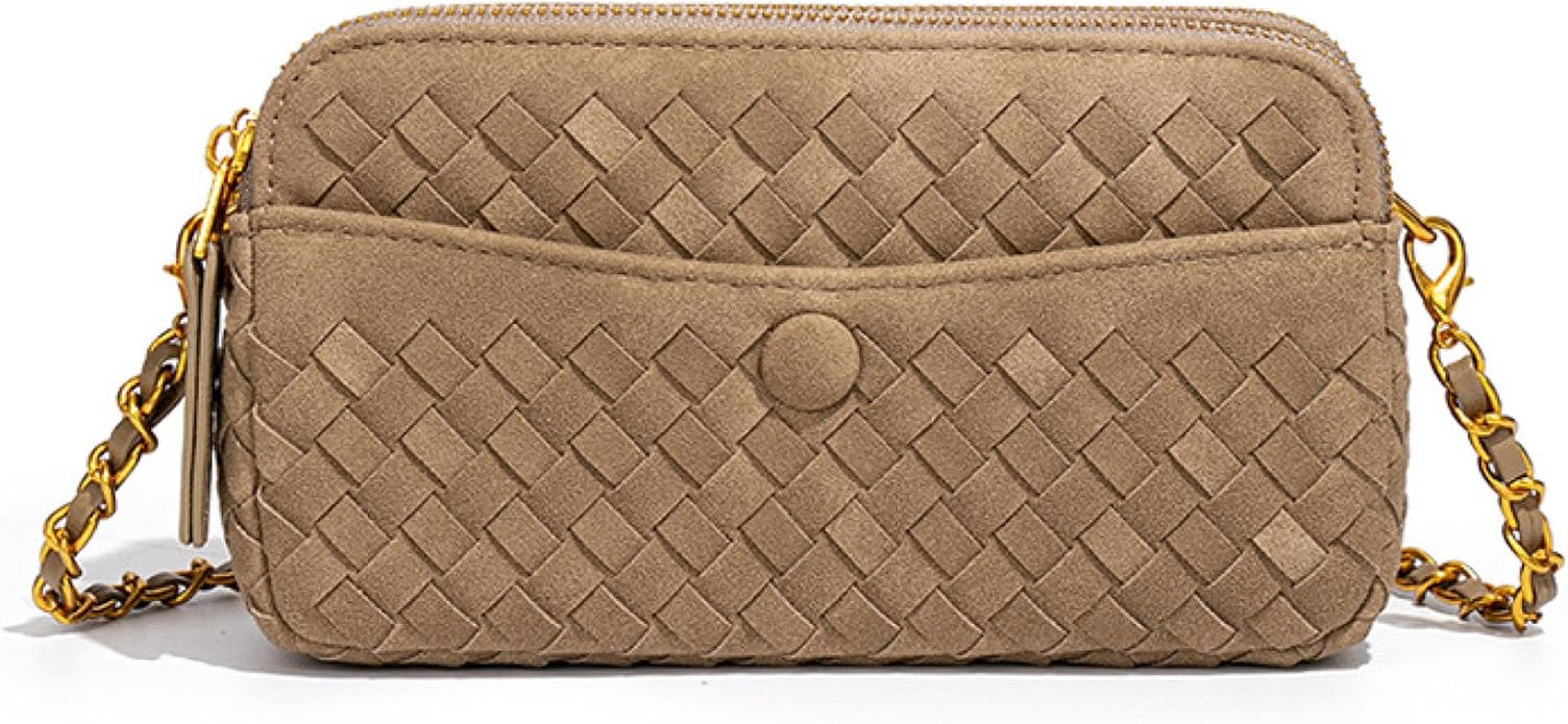 Woven Suede Shoulder Bag, Crossbody Bag Hobo Purse & Satchel Handbags | Amazon (US)