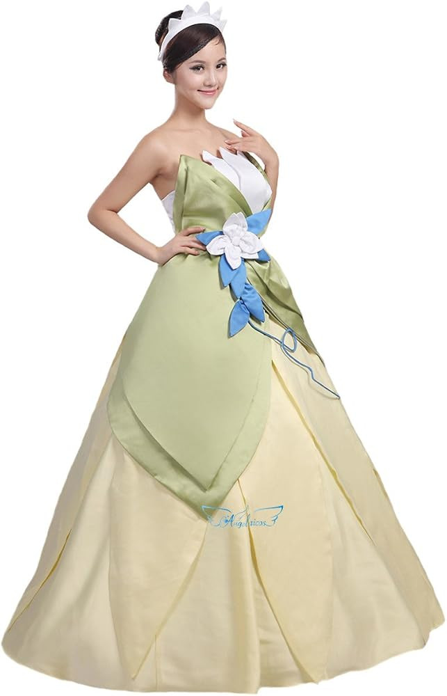 Angelaicos Womens Floral Fairy Costume Halloween Cosplay Long Dress Green | Amazon (US)
