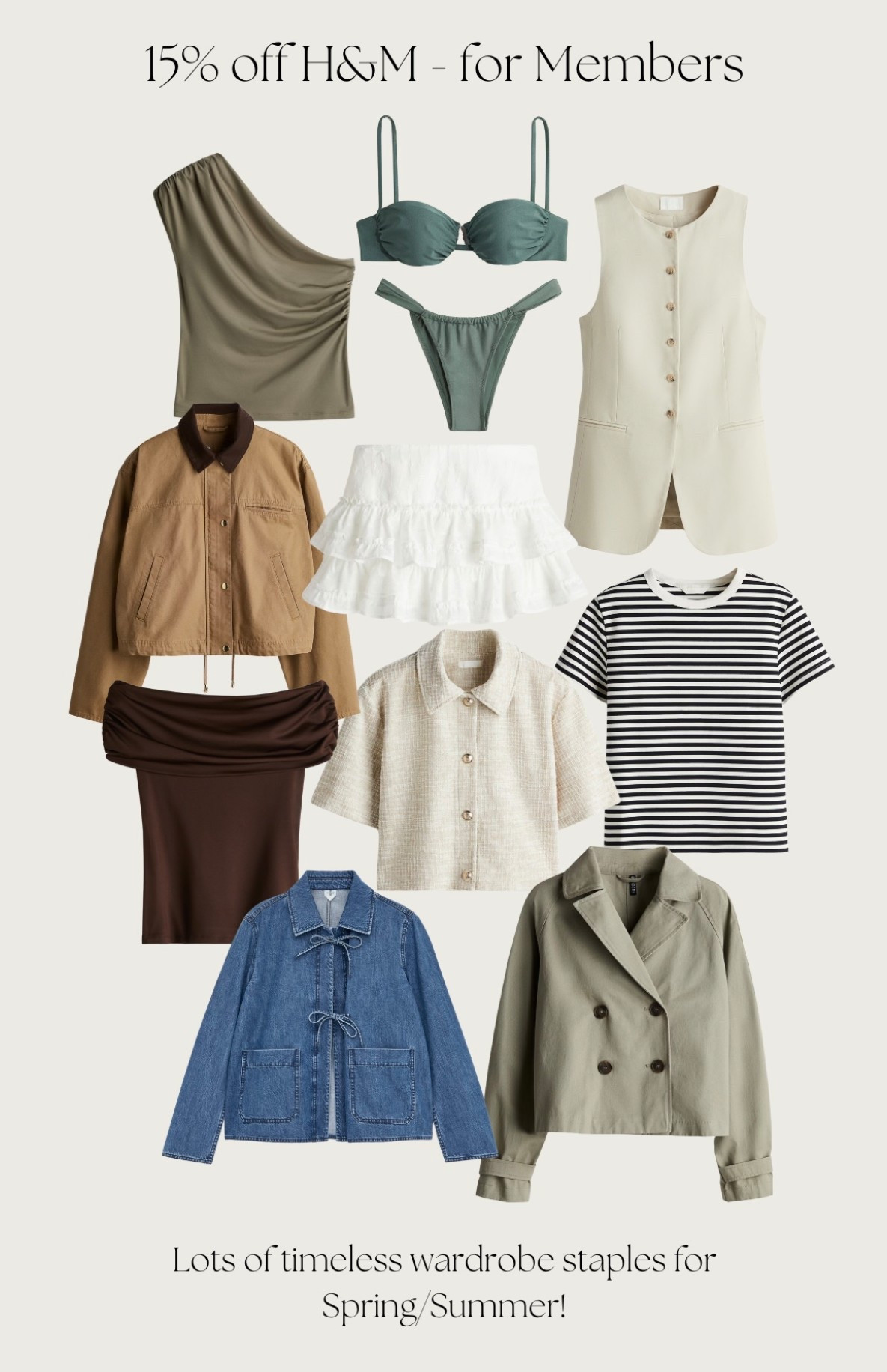 H&M - 15% off for Members! Ends 11/03/25

So many cute wardrobe staples you’ll rewear each Spring/Summer🤍

#hm #springoutfit #stripes #barnjacket #trench #workwear #waistcoat #oldmoney

#LTKsale #LTKuk #LTKspring