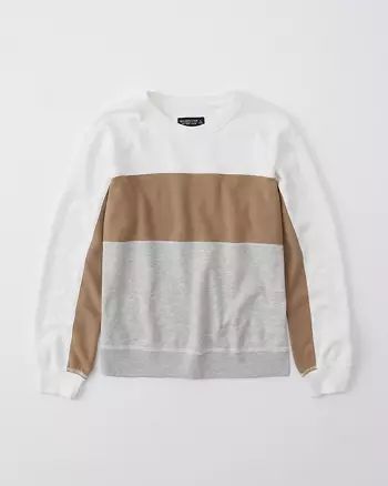 Long-Sleeve Colorblock Crewneck Sweatshirt | Abercrombie & Fitch US & UK