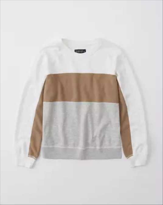 Long-Sleeve Colorblock Crewneck Sweatshirt