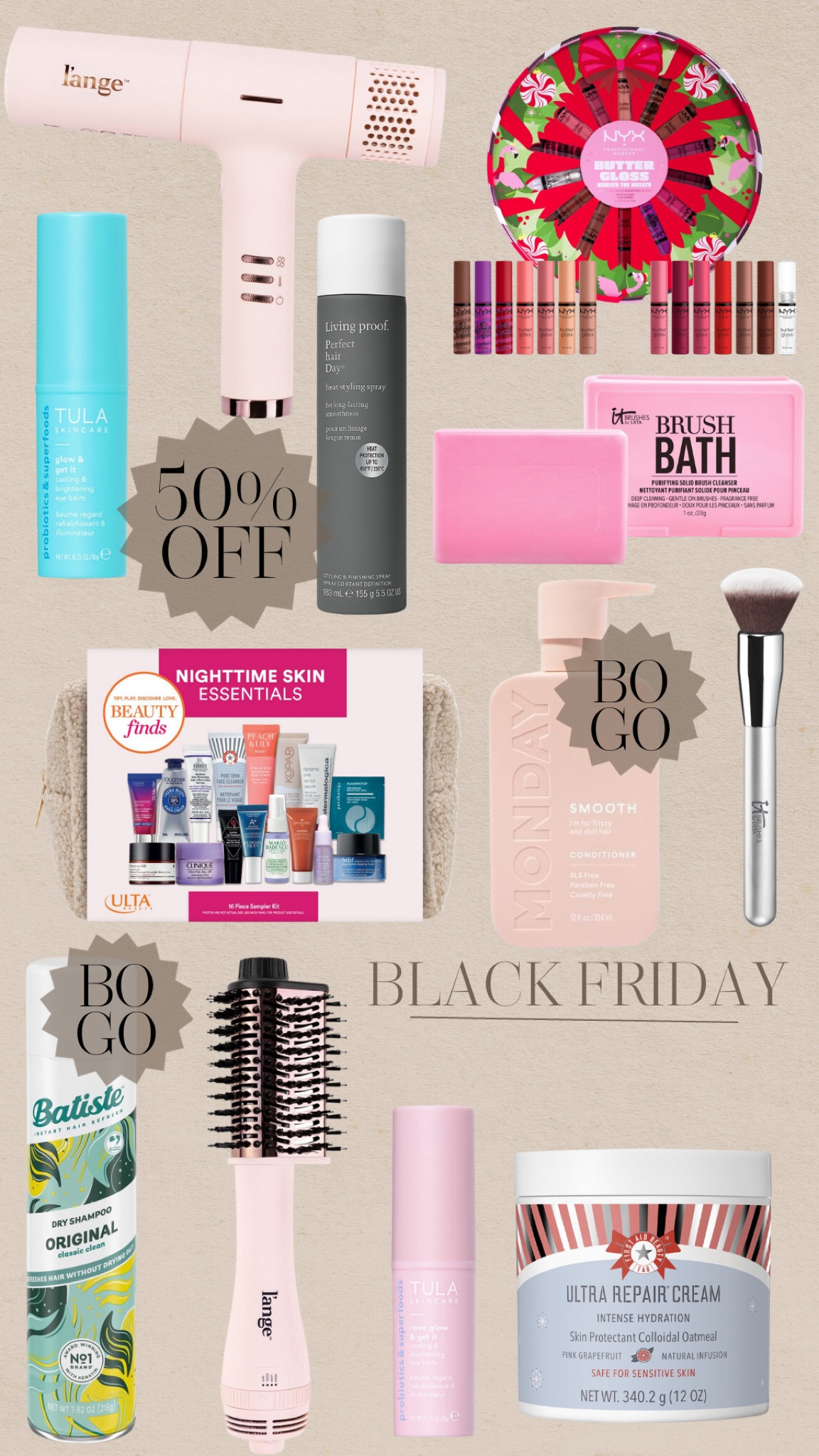 Ulta Black Friday beauty deals
50% off and buy one get one free gifts 

@ultabeauty #ulta #ultabeauty #ad
#laurabeverlin #blackfriday

#LTKfindsunder50 #LTKCyberWeek #LTKsalealert