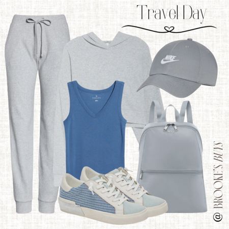 Cozy comfortable neutral gray travel outfit with back pack and sneakers. Add a pop of color with this tank. #sneakers #traveloutfit #backpackk

#LTKtravel #LTKU #LTKshoecrush
