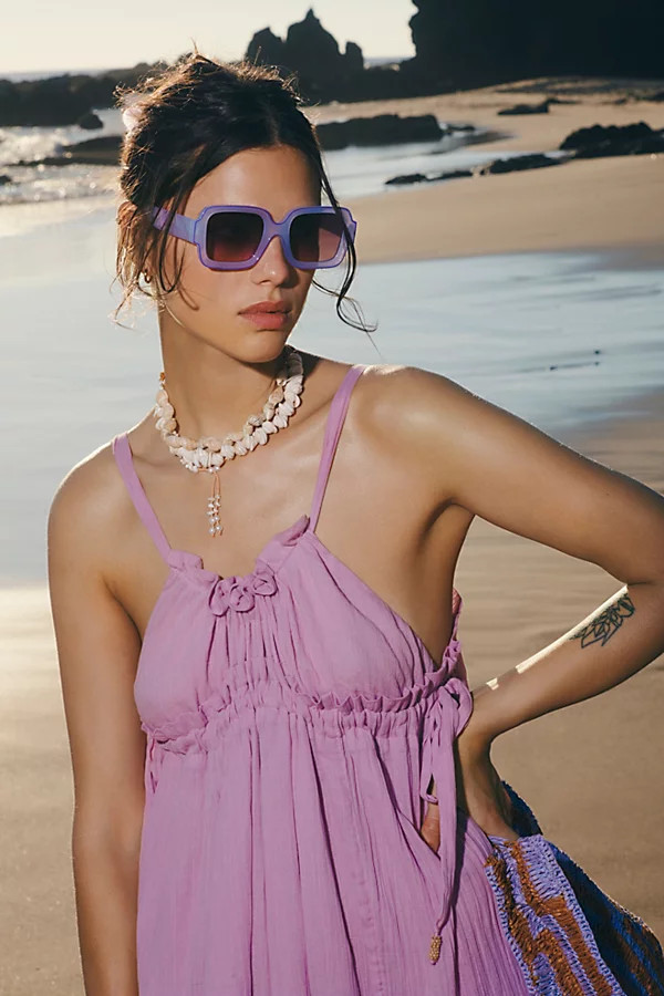 Shadow Side Square Sunglasses by Free People, Purple, One Size | Free People (Global - UK&FR Excluded)