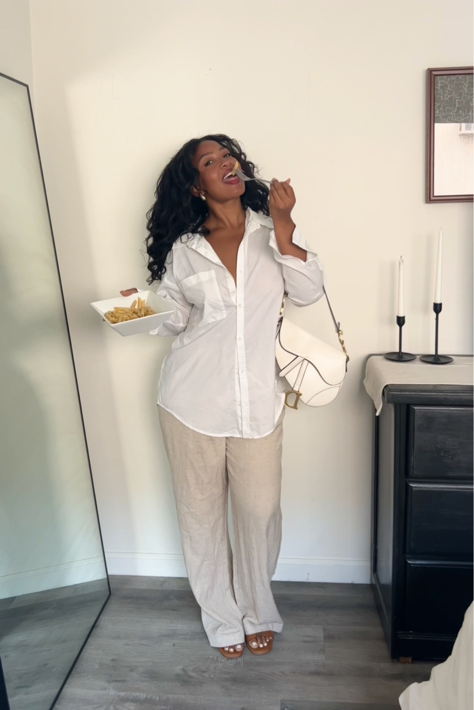 Linen on linen! 🍝 The linen pants from H&M are out of stock but they’re called “Linen-blend Dress Pants” in Beige, p/n 1156063

#LTKstyletip #LTKunder50 #LTKunder100