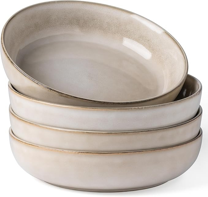 GBHOME 9'' Large Ceramic Pasta Bowls, 38oz Stoneware Pasta Serving Bowls Set of 4 for Kitchen, Wi... | Amazon (US)