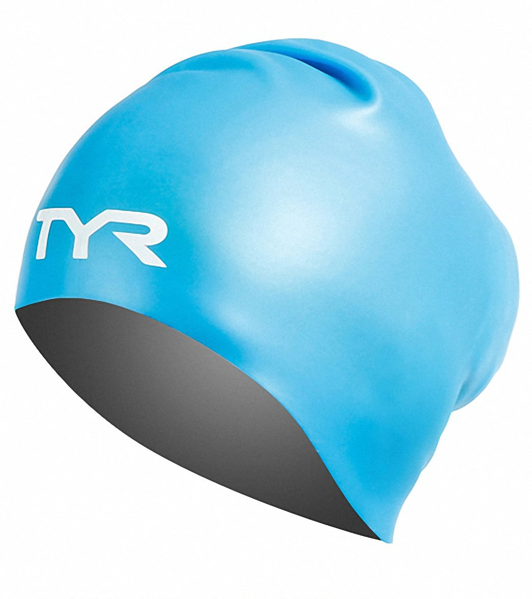 TYR Long Hair Wrinkle Free Silicone Swim Cap at SwimOutlet.com | SwimOutlet.com