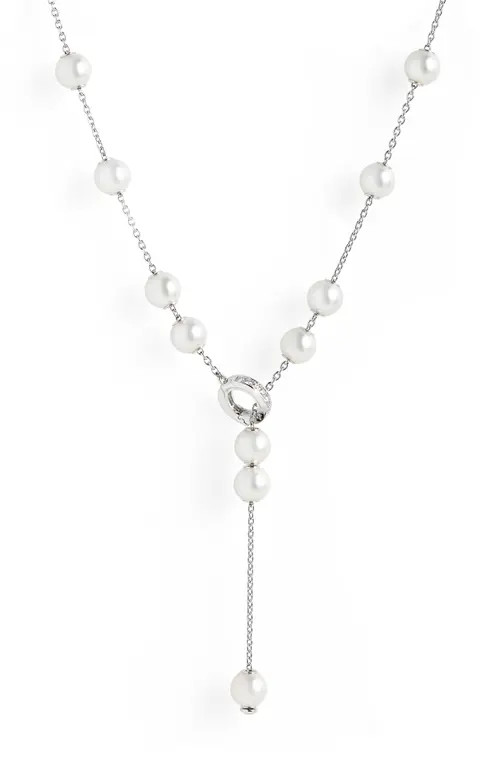 Mikimoto Pearls in Motion Diamond Clasp A+ Pearl Necklace in White Gold/Pearl at Nordstrom, Size 19  | Nordstrom