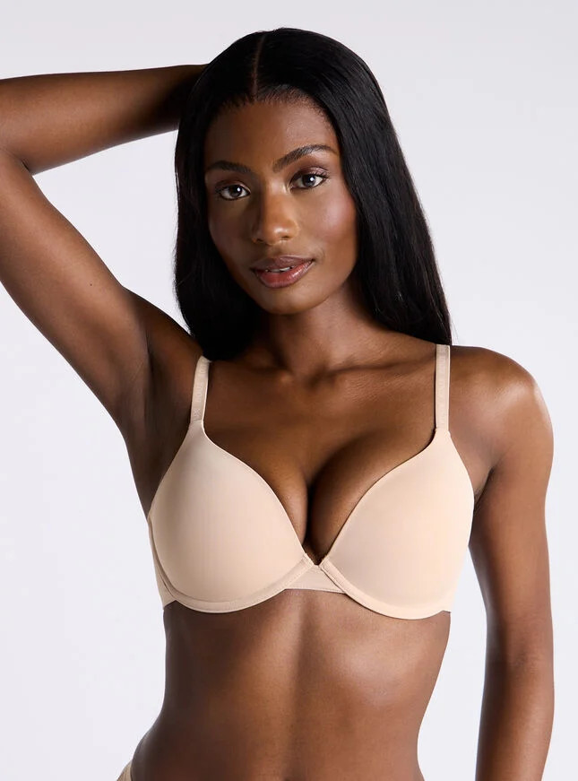 Padded microfibre plunge t-shirt bra - 02 Fair | Boux Avenue (UK)