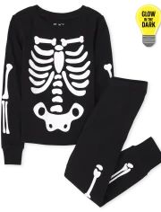 Unisex Kids Matching Family Long Sleeve Glow In The Dark Skeleton Snug Fit Cotton One Piece Pajam... | The Children's Place