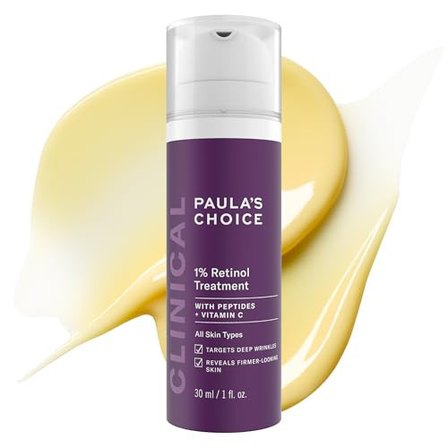 Paula's Choice CLINICAL 1% Retinol Face Treatment with Peptides, Vitamin C & Licorice Extract, Anti-Aging Skin Care Serum, Fine Lines & Wrinkles, Fragrance Free, 1 Fl Oz | Amazon (US)