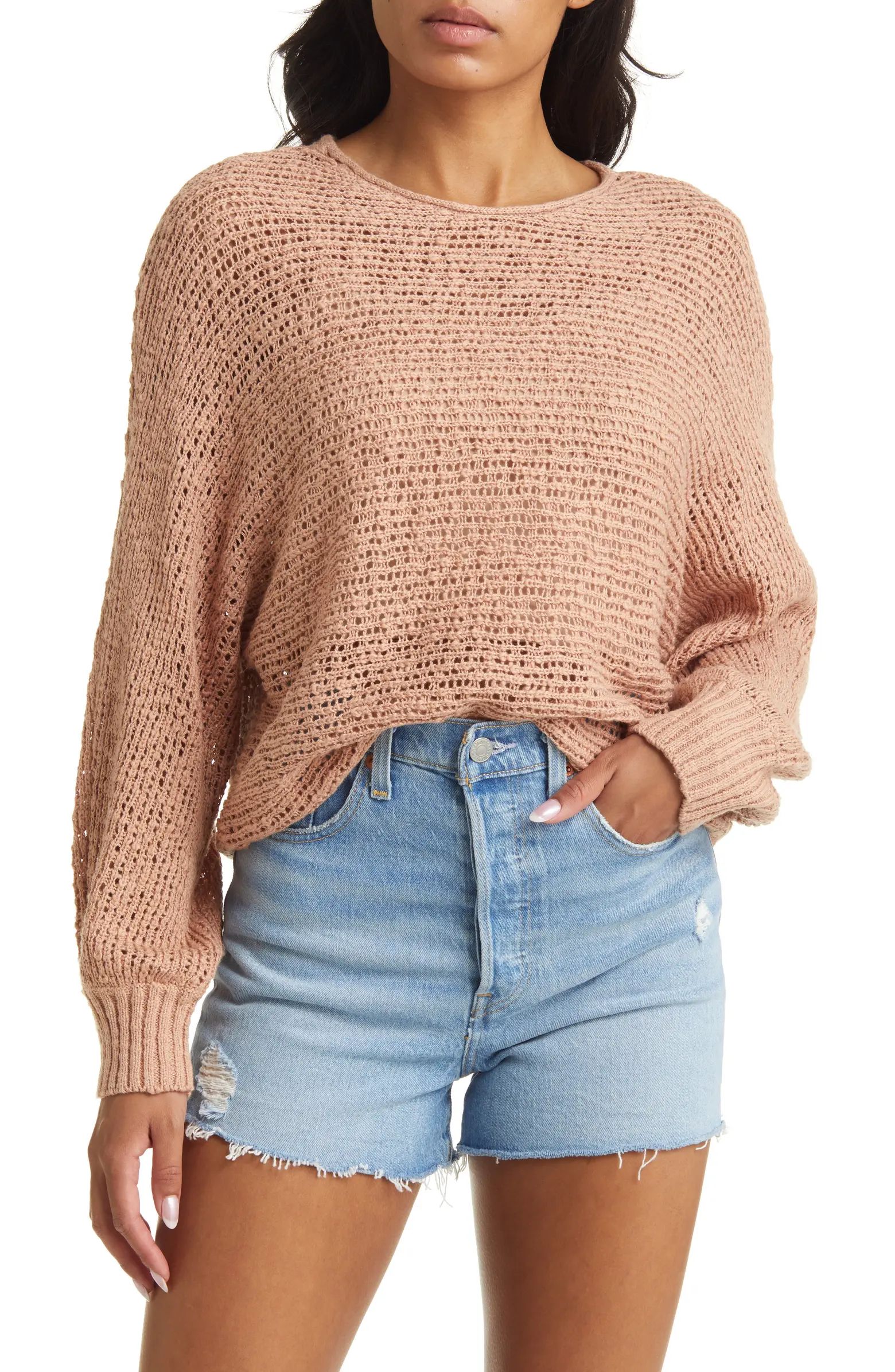Sun Dazed Slub Cotton Blend Sweater | Nordstrom