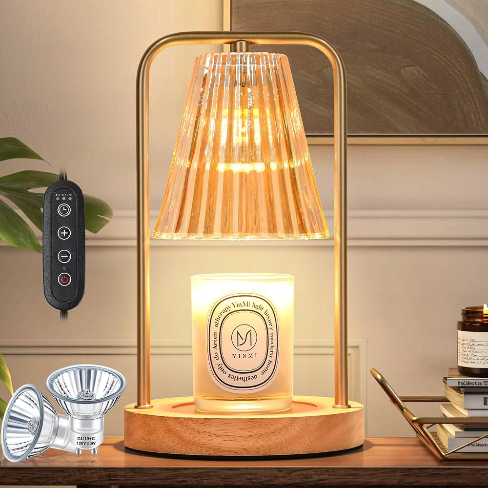 Candle Warmer Lamp with Timer, Electric Candle Lamp Warmer for Jar Candles, Dimmable Wax Melt War... | Amazon (US)