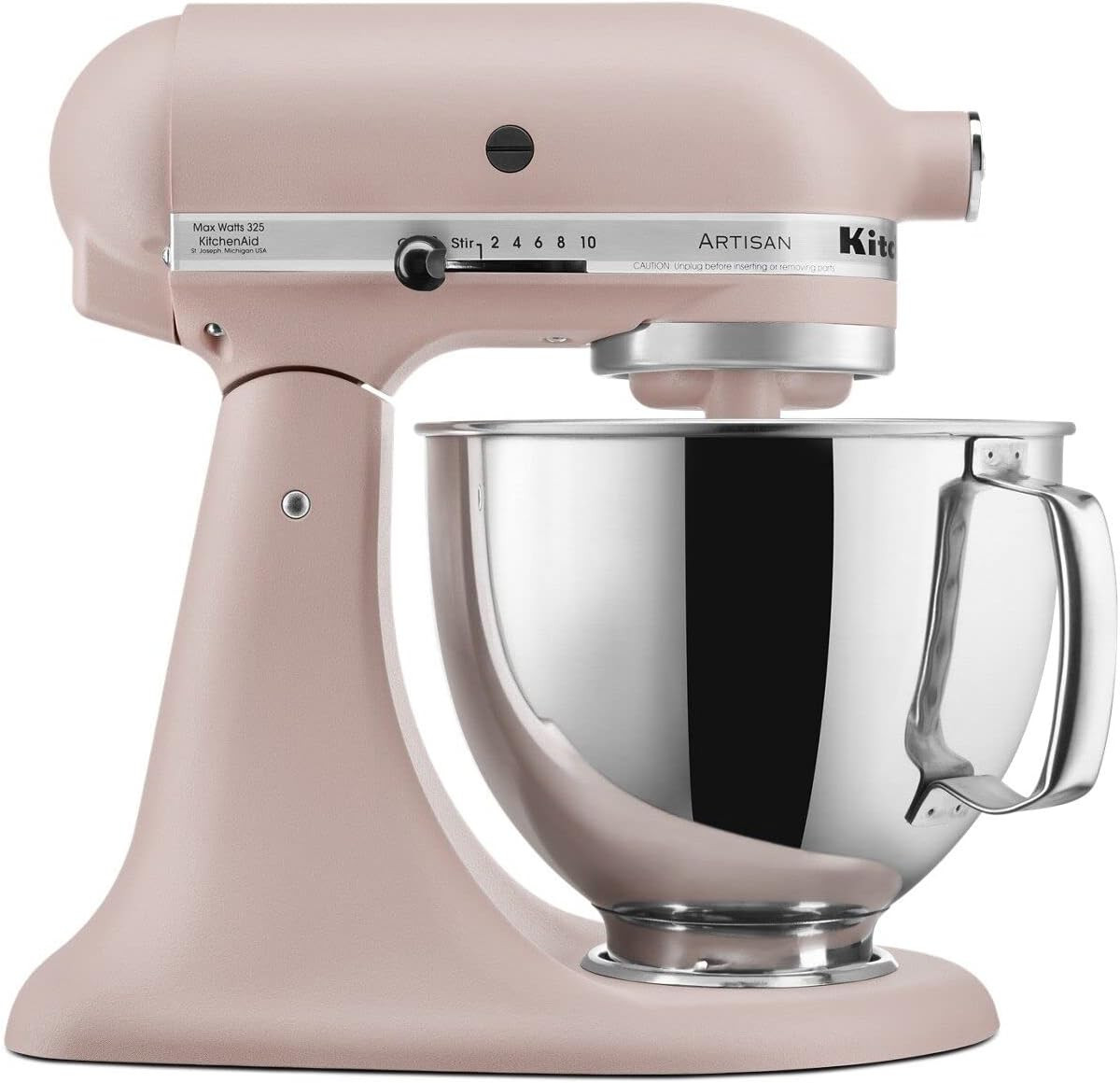 KitchenAid Artisan Series 5 Quart Tilt Head Stand Mixer with Pouring Shield KSM150PS, Feather Pink | Amazon (US)