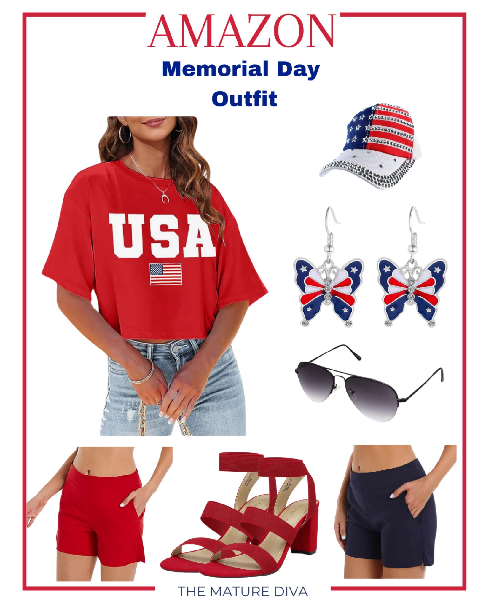 This cute Memorial Day outfit can be delivered before the holiday 😀🇺🇸

#memorialdayoutfit #fashionover40 #fashionover50 #amazonstyle 

#LTKStyleTip #LTKOver40