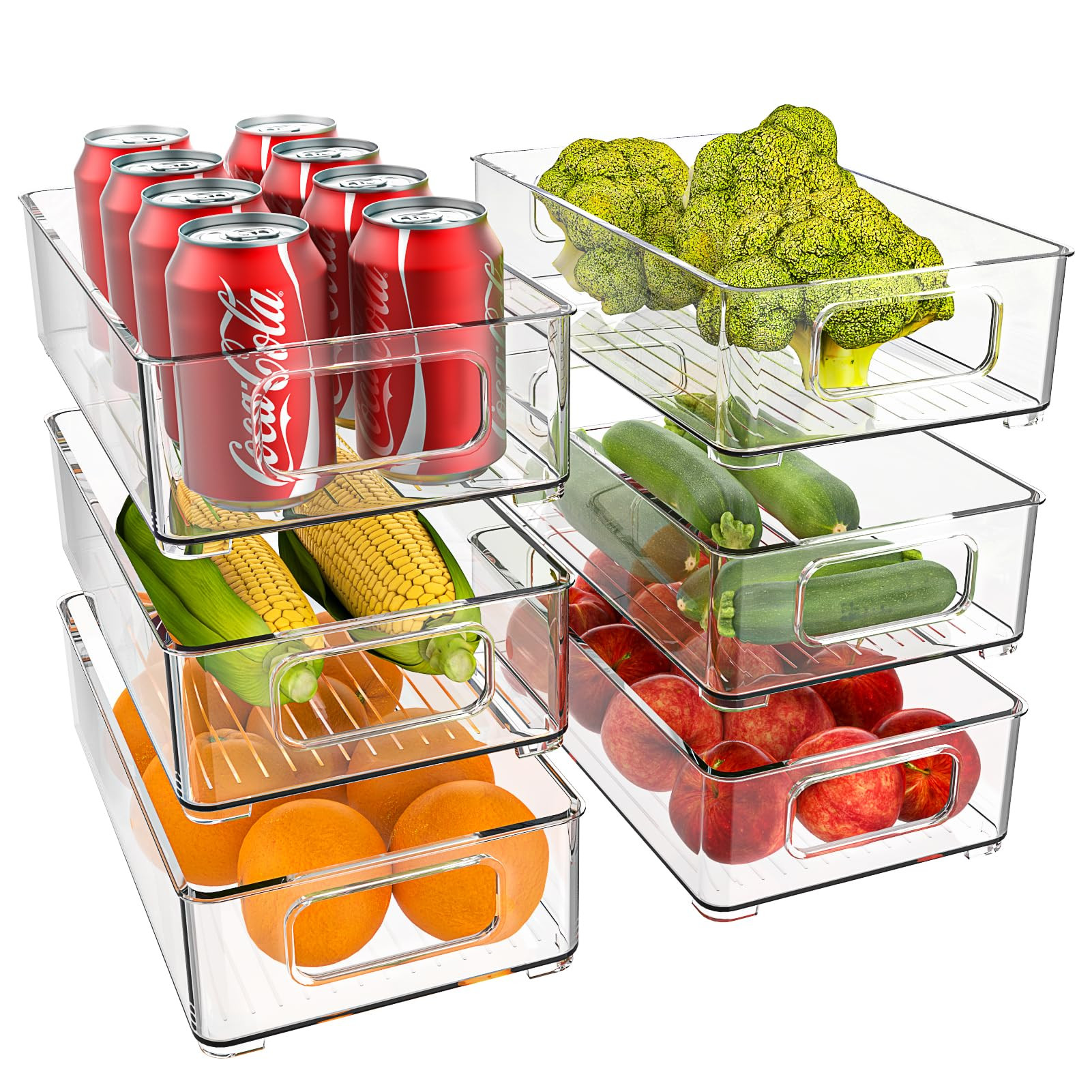 Fridge Organiser, Stackable, Storage Box, Kitchen Organiser, Pantry Storage Container, Transparen... | Amazon (UK)
