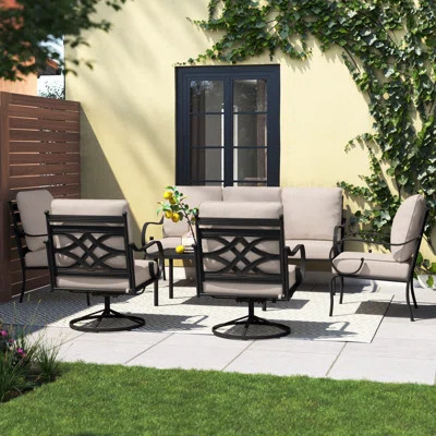 Arriona Metal 7 - Person Seating Group with Cushions | Wayfair North America