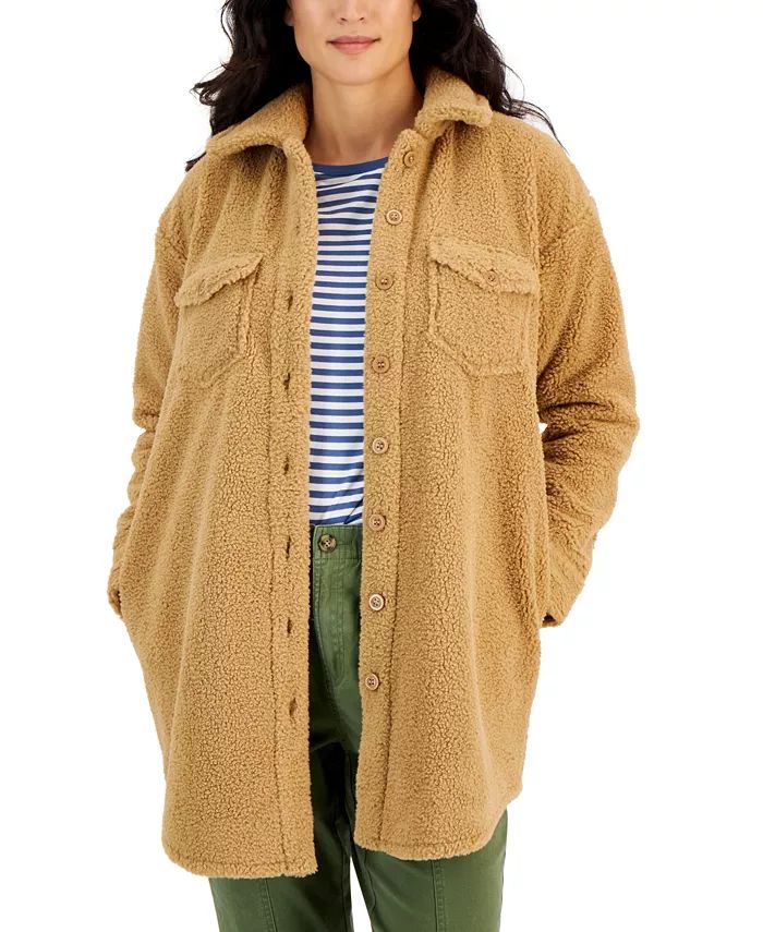 Style & Co Women's Faux-Sherpa Shacket, Created for Macy's & Reviews - Jackets & Blazers - Women ... | Macys (US)