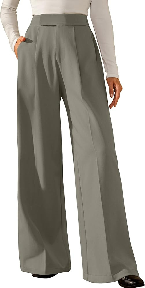 Arach&Cloz Wide Leg Pants Business | Amazon (US)