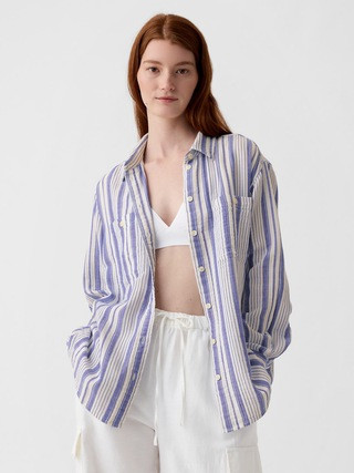 Crinkle Gauze Big Shirt | Gap (US)