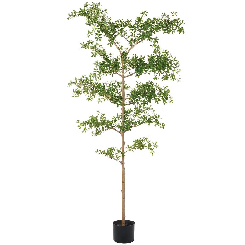 8 Ft Artificial Shady Lady Tree With Shapeable Trunk – Lifelike Faux Indoor Floor Plant For Hom... | Wayfair North America