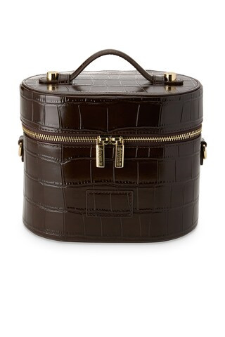 ETOILE COLLECTIVE x REVOLVE Oval Toiletry Case in Espresso Croc from Revolve.com | Revolve Clothing (Global)