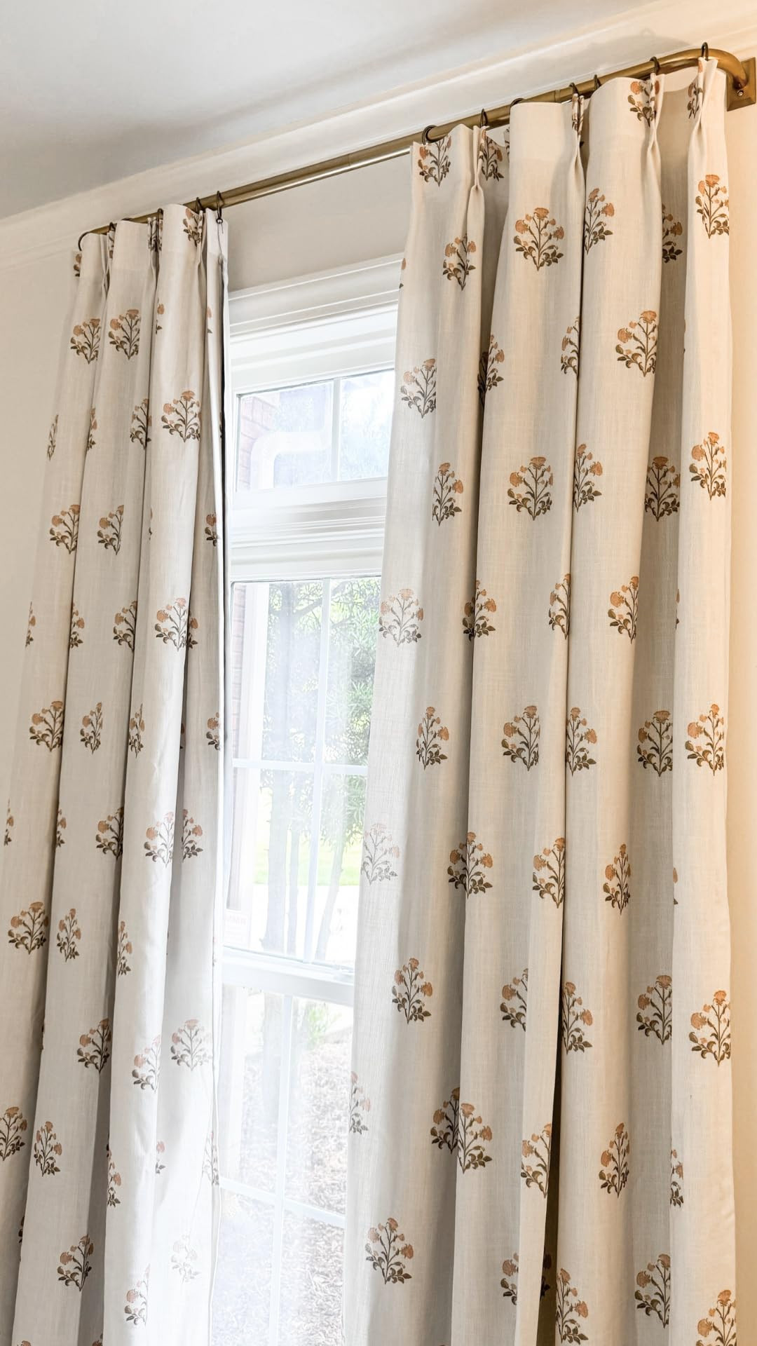 Elegant pink floral block print curtains. Perfect for a girls room/nursery. I added this blackout liner and the sun coverage is so good! The French curtain rod also helps with sun coverage.  

 #LTKHome #LTKBaby #LTKKids