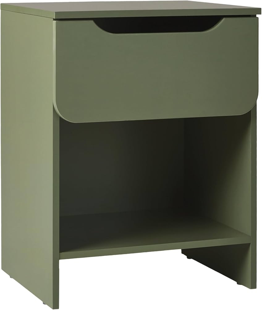 Walker Edison Modern 1-Drawer Simple Nightstand, 20 Inch, Green | Amazon (US)