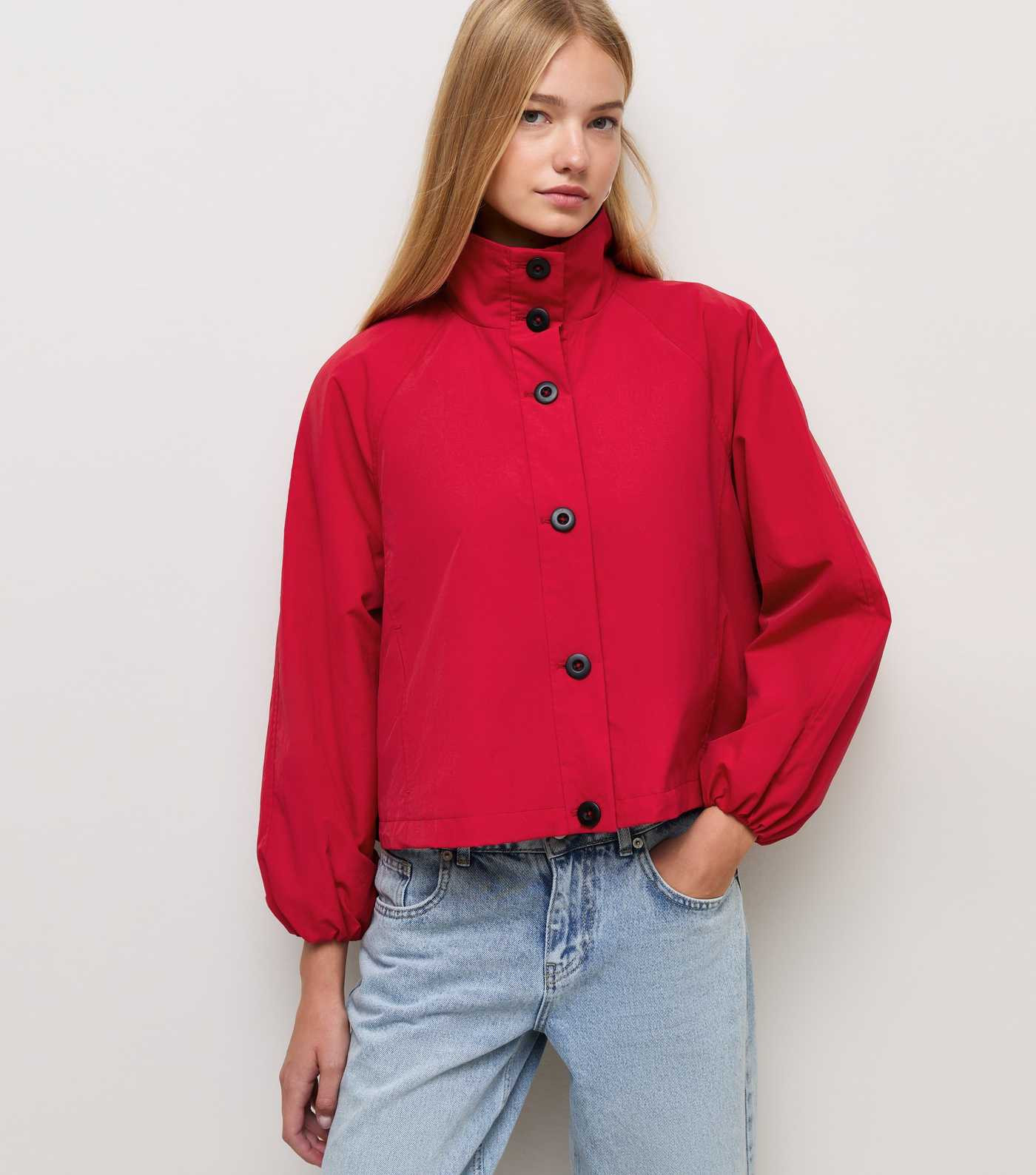 Bright Red Button Front Windbreaker Jacket | New Look | New Look (UK)