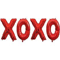 Soochat XOXO Balloons | Valentine Letters Mylar Foil Balloons - Bachelorette parties Wedding Bridal  | Amazon (US)