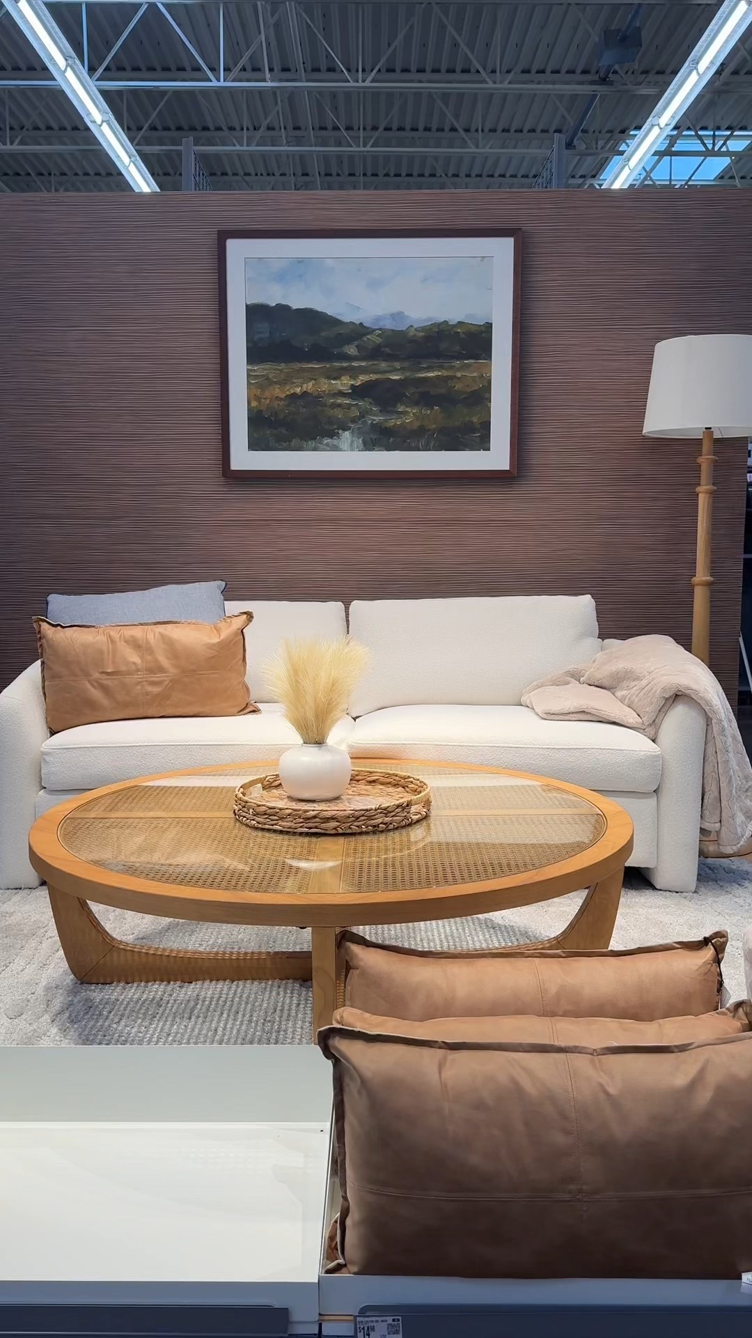 Warm and cozy living room inspo you can recreate on a budget! ☺️ Featuring the Beautiful Drew 72.2” Sofa in Cream Bouclé and the Round Rattan & Glass Coffee Table—both from the Beautiful by Drew Barrymore collection at Walmart. 🤎 I love how the soft textures and warm honey tones bring an inviting, elevated feel to any space! 🫶🏻 Linking these affordable furniture finds + similar neutral decor pieces for a stylish living room refresh. #WalmartHome #LivingRoomInspo #AffordableHomeDecor #CozyLivingRoom 

#LTKFindsUnder100 #LTKSaleAlert #LTKHome