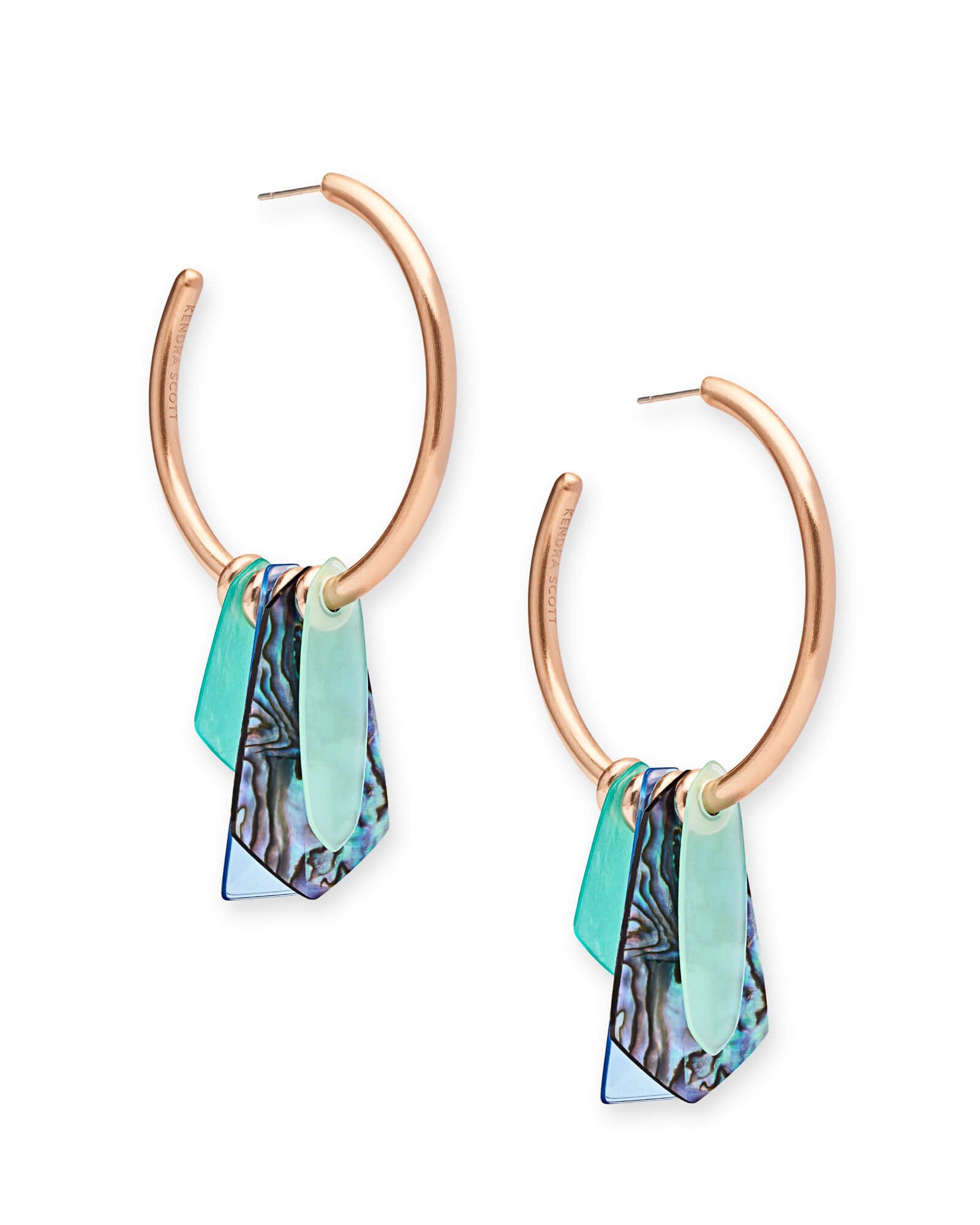 Gaby Rose Gold Statement Earrings in Abalone Mix | Kendra Scott