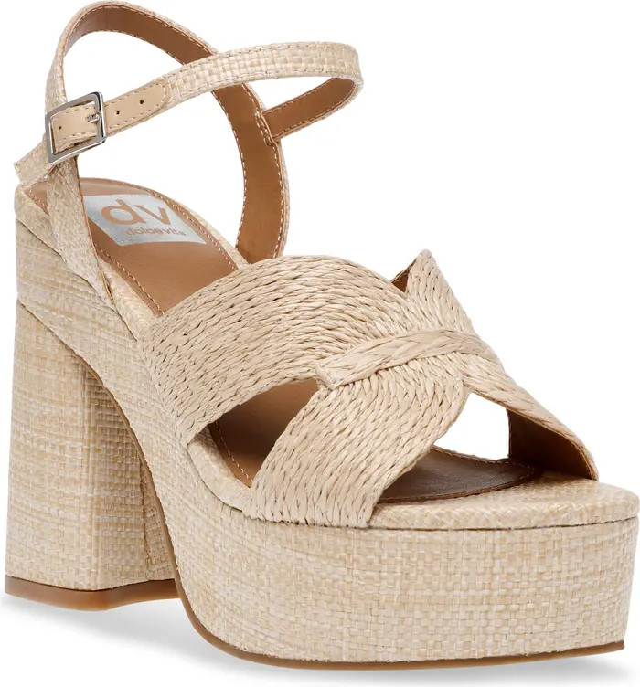 Wynston Raffia Platform Sandal (Women) | Nordstrom Rack