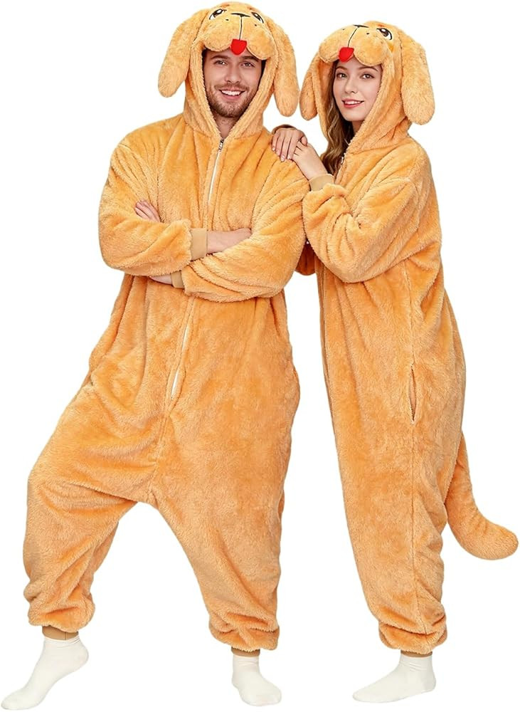 Golden Retriever Dog Costume Adult, Womens Onesie Pajamas, Halloween Costume, Animal Onesie for W... | Amazon (US)