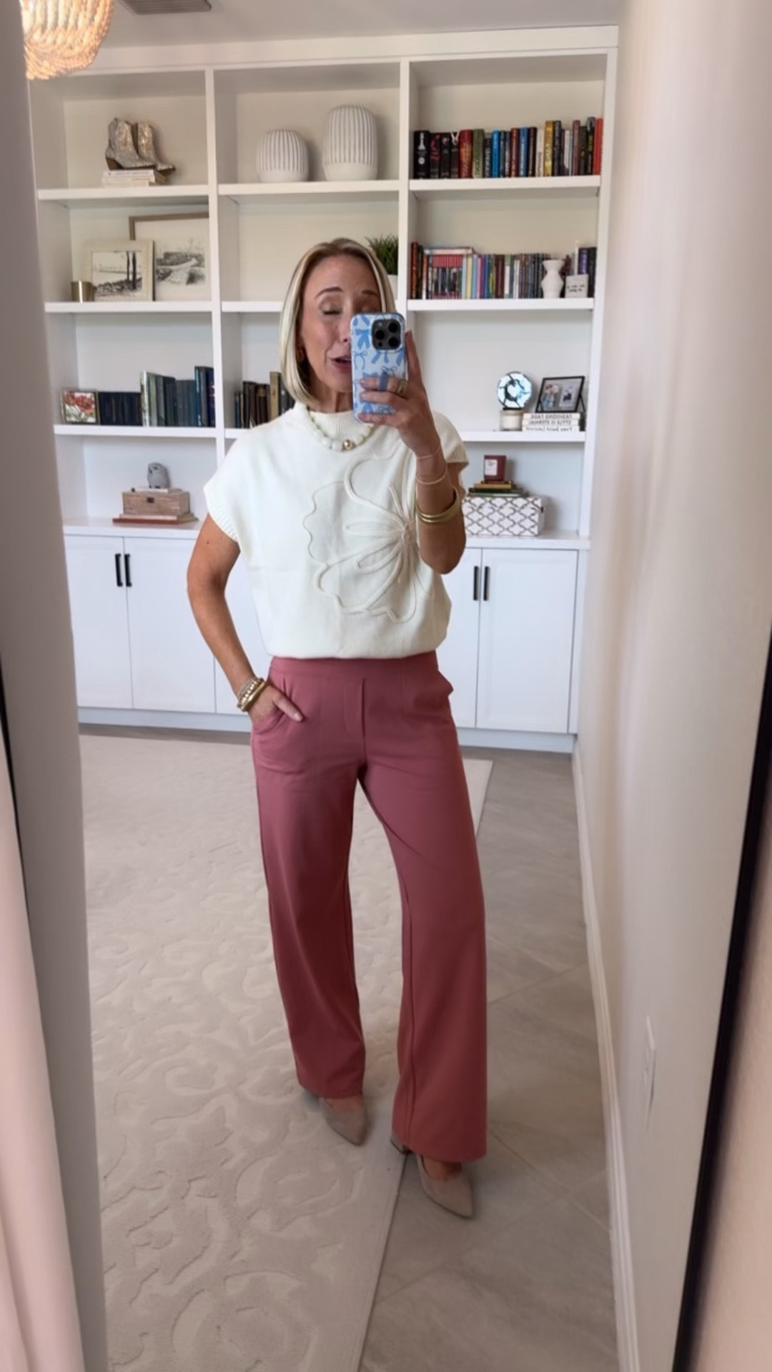 Favorite Trousers - for work, lounge or travel 🚨Use code G4FREE10 for 10% off the pants. Wide Leg Yoga-Work Pants - size small, 29" Inseam. (“Cameo”). 30+ colors. * Flower Short Sleeve Sweater - size small.

#LTKWorkwear #LTKTravel #LTKOver40