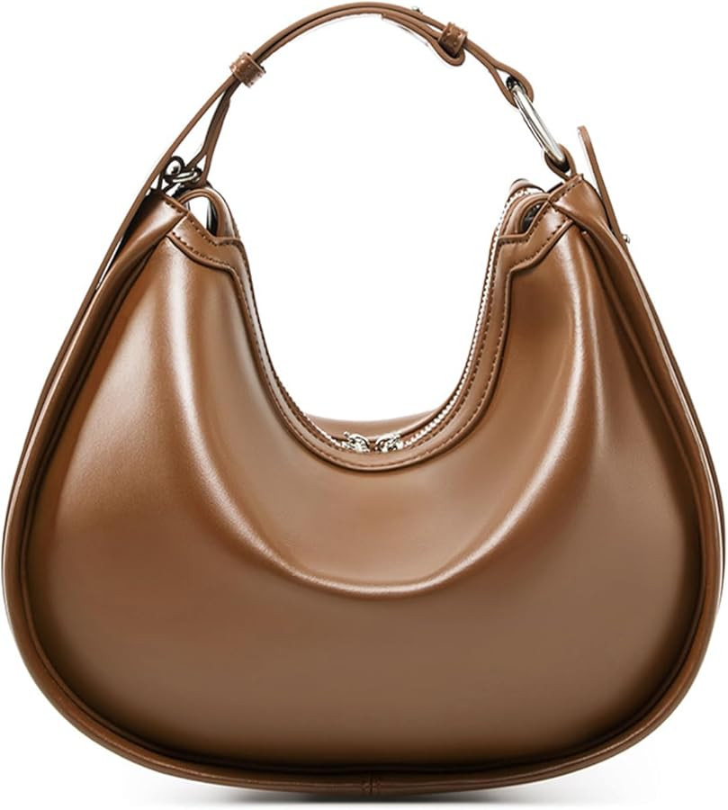 Crescent Handbag for Women, Genuine Leather Crossbody Purse Adjustable shoulder Strap | Amazon (US)