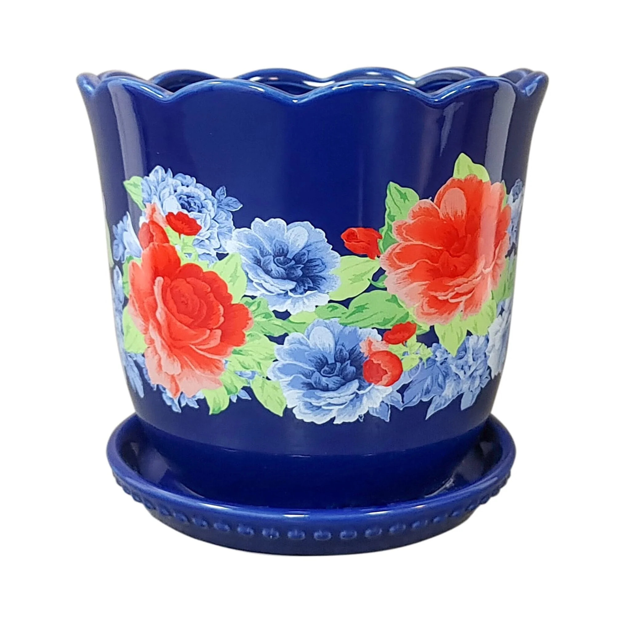 The Pioneer Woman Heritage Floral Planter, 6 inch, Stoneware | Walmart (US)