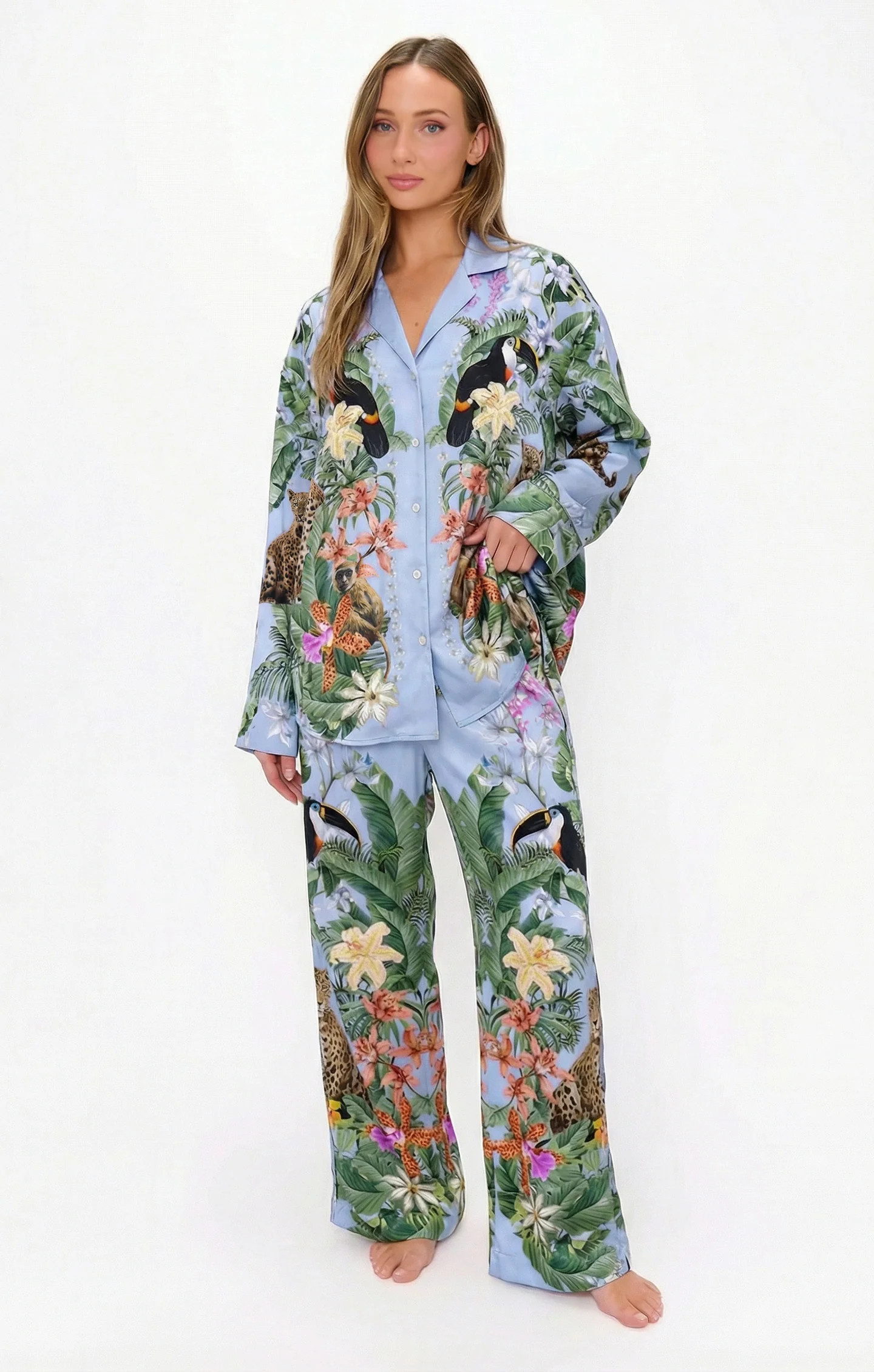 Overslept PJ Set ~ Wild Jungle Mirage Silky | Show Me Your Mumu