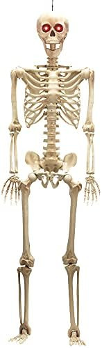 Amazon.com: JOYIN 60” Halloween Life-Size Skeleton, Full Body Realistic Hanging Skeleton with M... | Amazon (US)