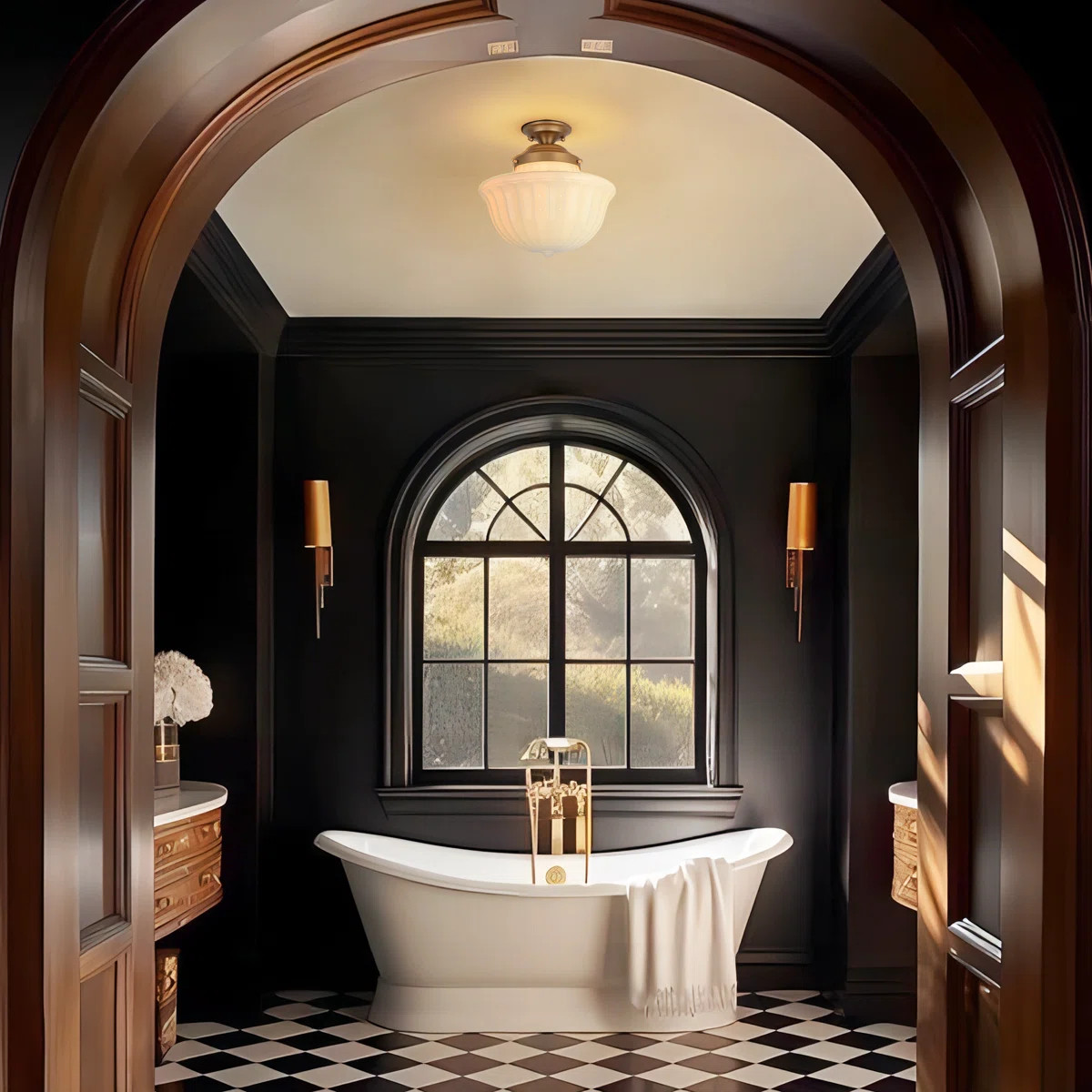 Lunara 1 - Light Glass Schoolhouse Semi Flush Mount | Wayfair North America