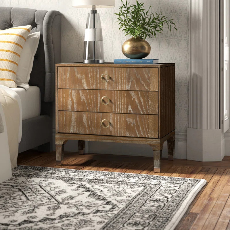 Quincy 28'' Tall 3 - Drawer Nightstand | Wayfair North America