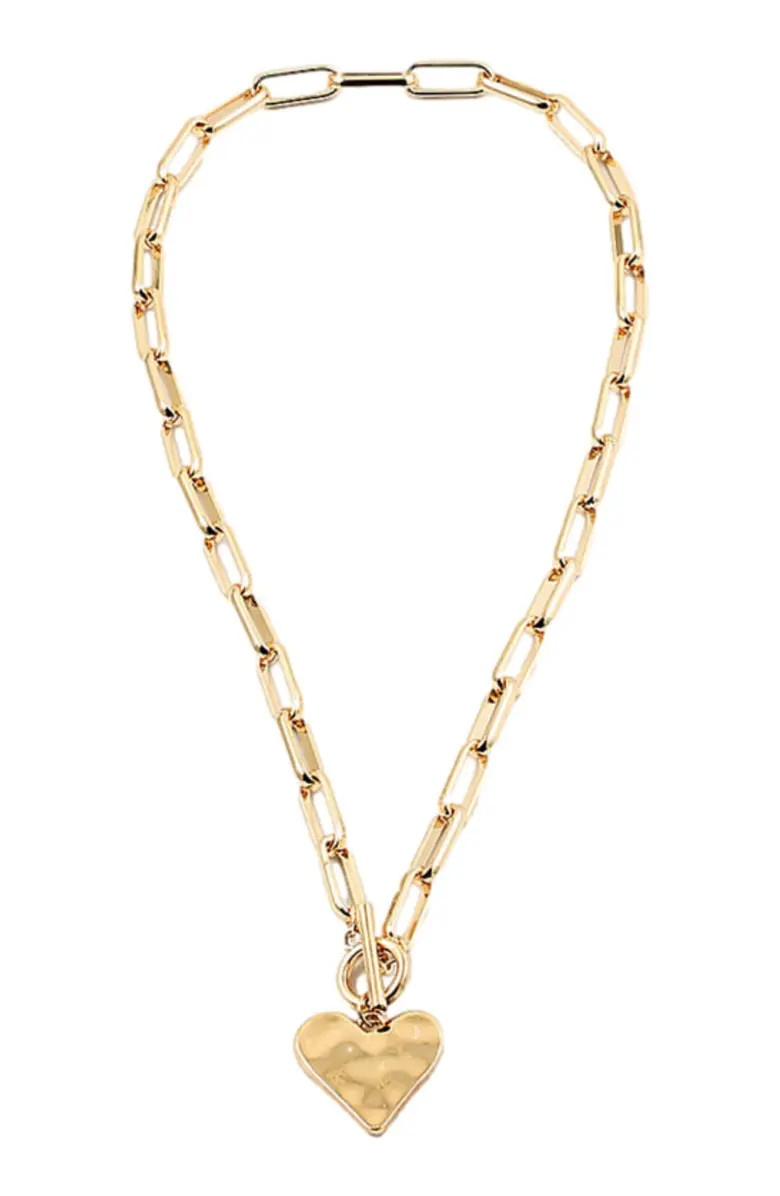 Hammered Heart Toggle Necklace | Nordstrom