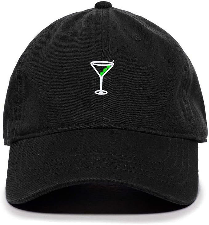 Tech Design Martini Glass with Olive Baseball Cap Embroidered Cotton Adjustable Dad Hat | Amazon (CA)