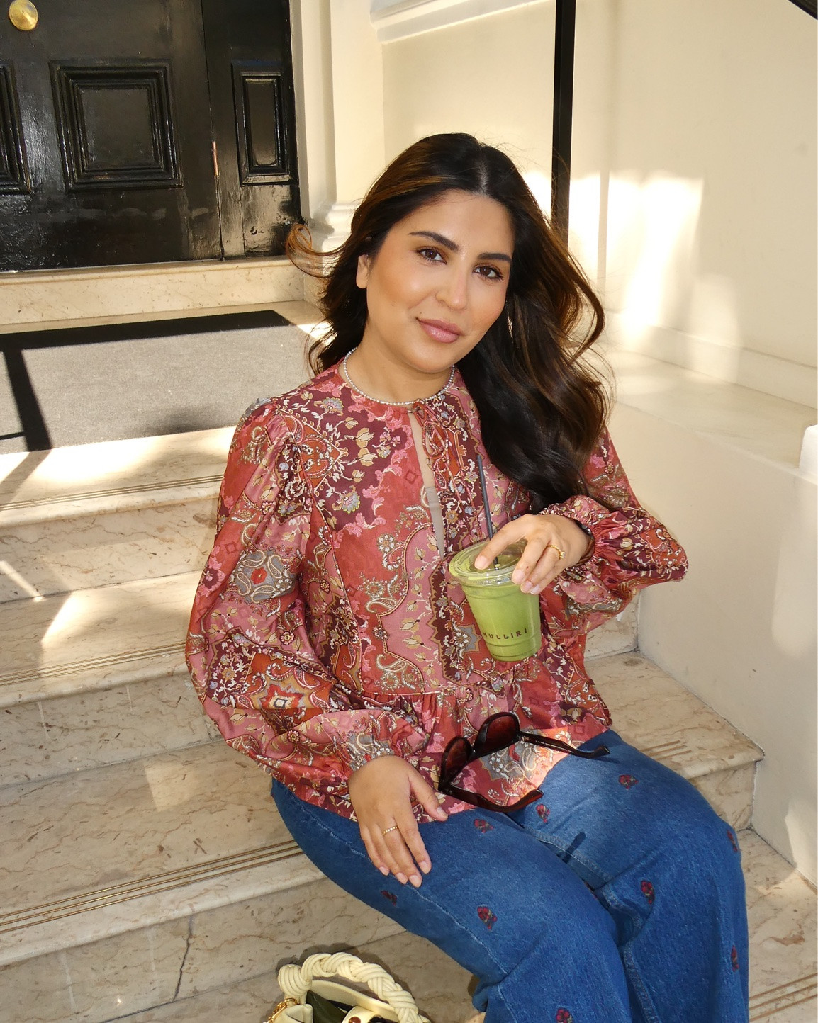 H&M paisley peplum top & jeans

#LTKspring #LTKuk