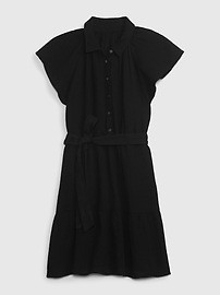 Crinkle Gauze Flutter Sleeve Mini Shirtdress | Gap (US)
