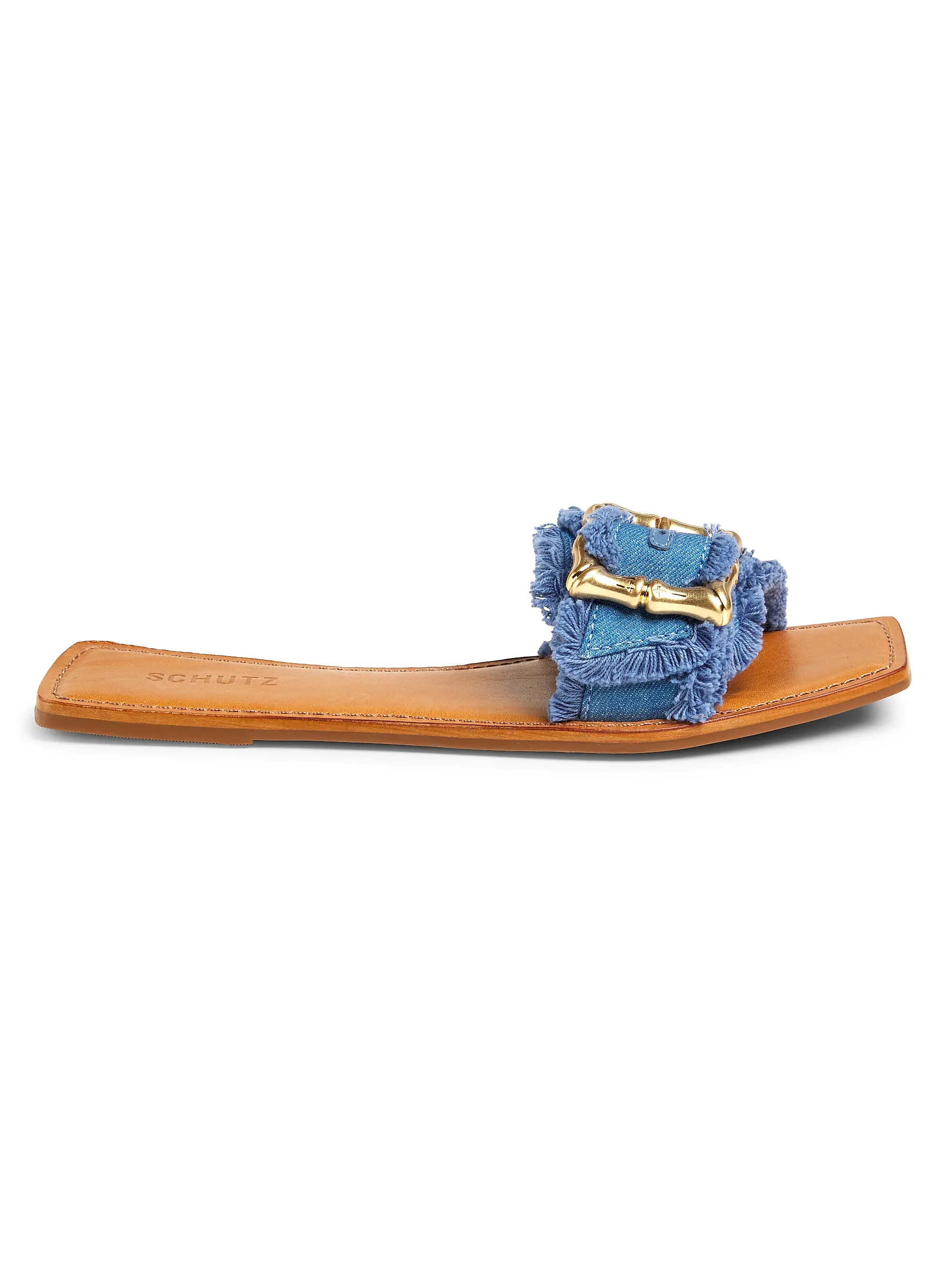 Enola Denim Slides | Saks Fifth Avenue