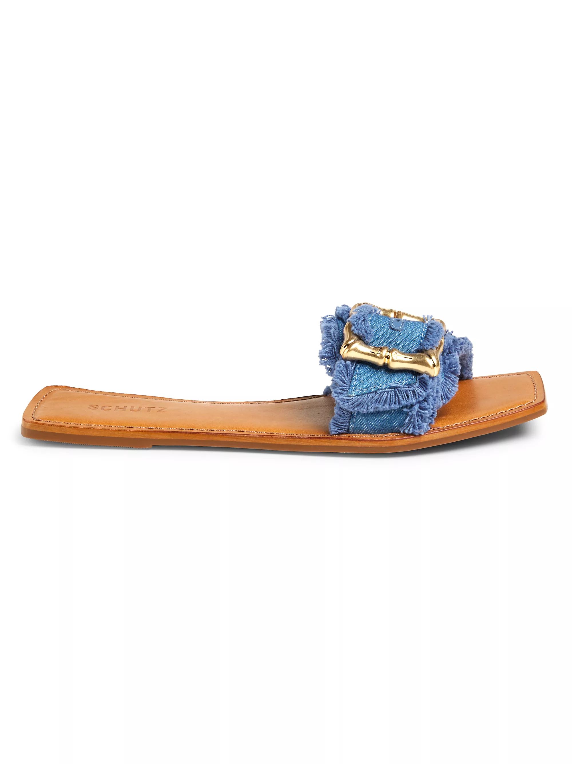 Enola Denim Slides | Saks Fifth Avenue