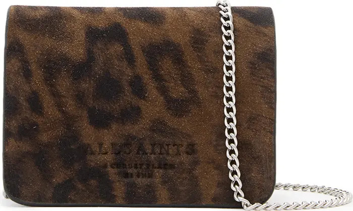 Honore Leopard Suede Cardholder | Nordstrom