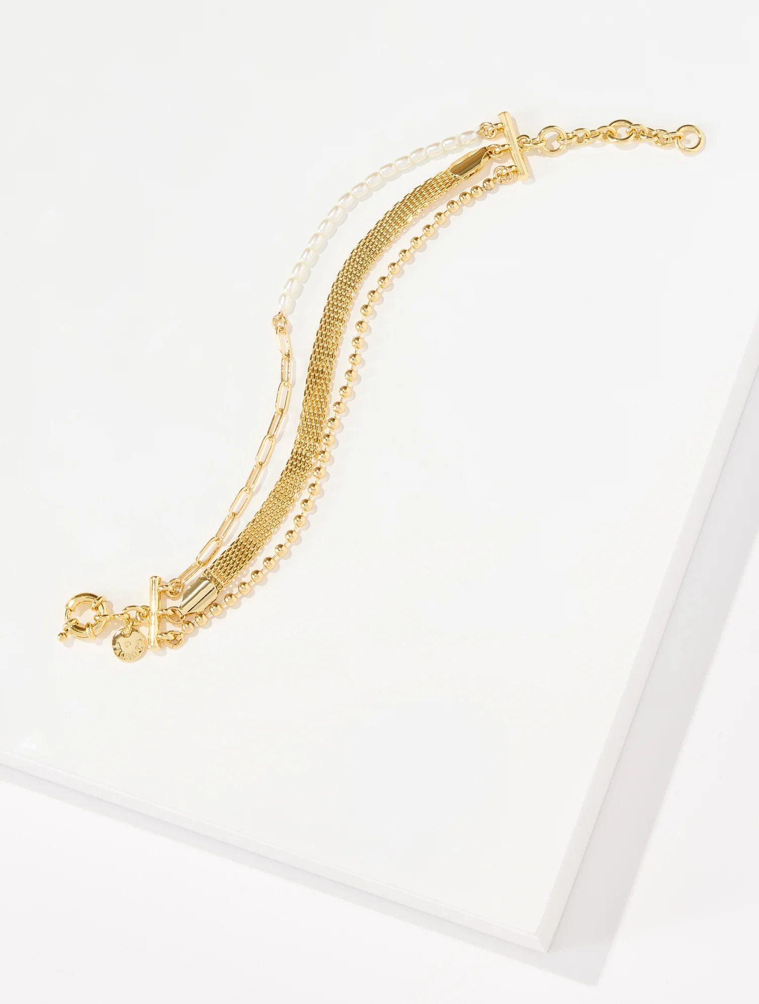 Layered Chain Bracelet - Gold - 001 Talbots | Talbots